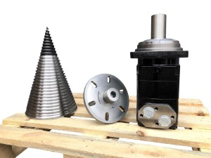 Set für hydraulischen Holzspalter: Kegel + Flange + Hydraulikmotor